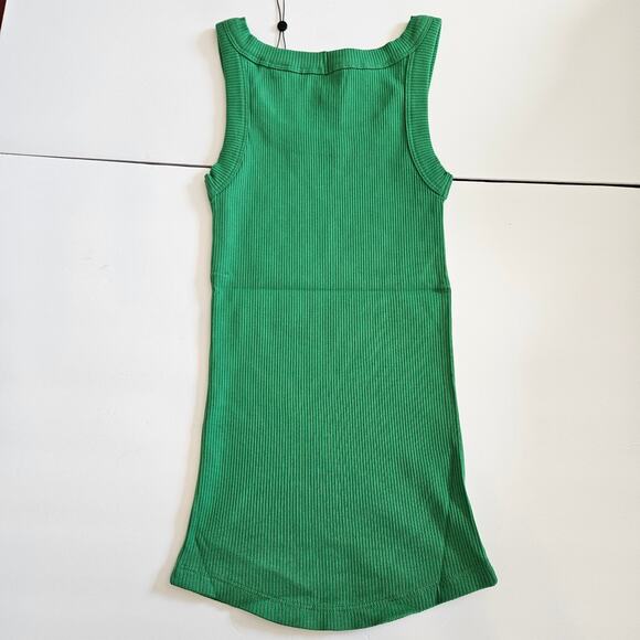 Universal Standard Roitfeld Ribbed Tank Top Kelly Green Women's Size 0 Casual - Picture 2 of 9